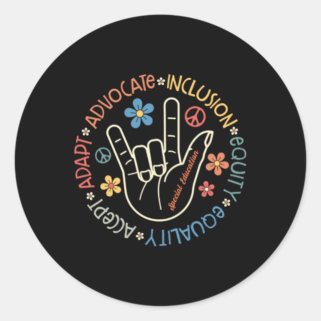 Special Education Teacher Inspirational Autism Awa Classic Round Sticker (Front)