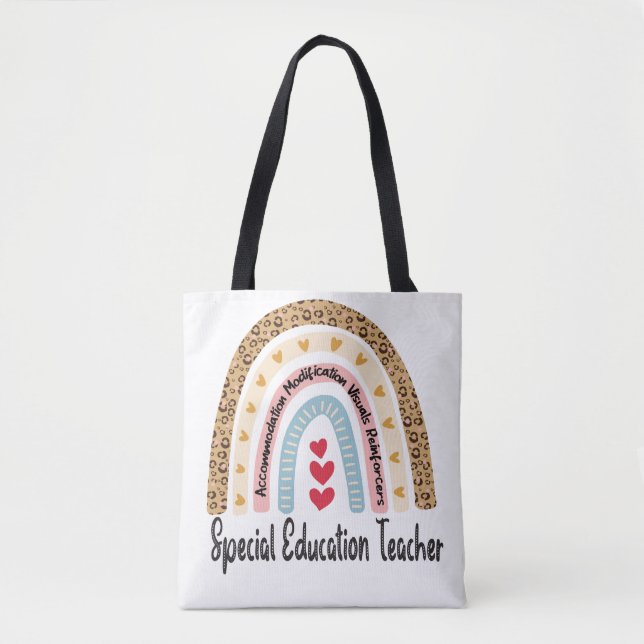 Special Education Teacher Rainbow Leopard - Sped  Tote Bag (Front)