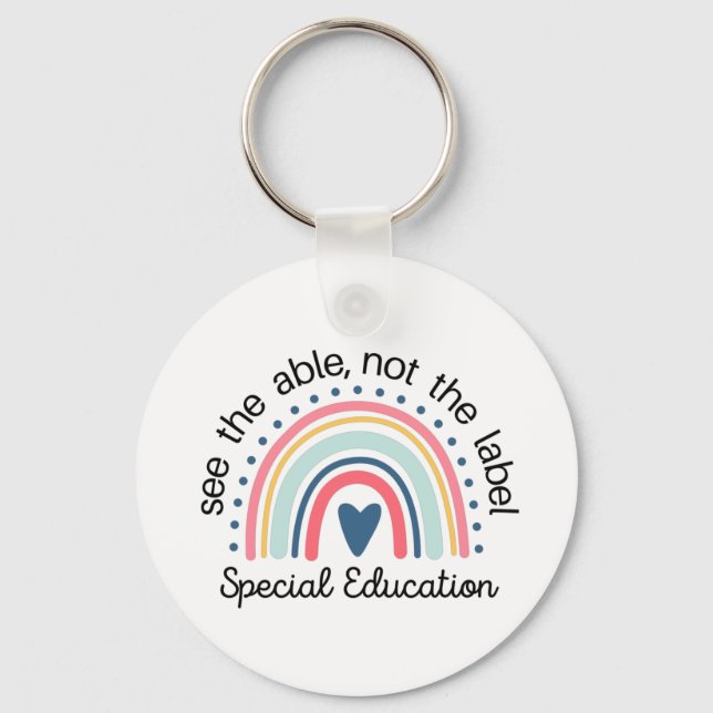 Special Education Teacher Shirt,Sped Teacher Keychain (Front)