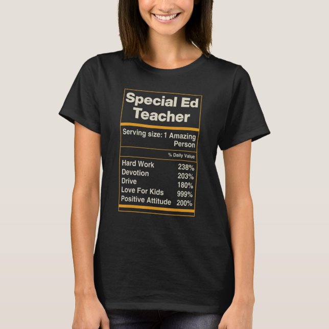 Special Education Teacher SPED Speducator Nutritio T-Shirt (Front)