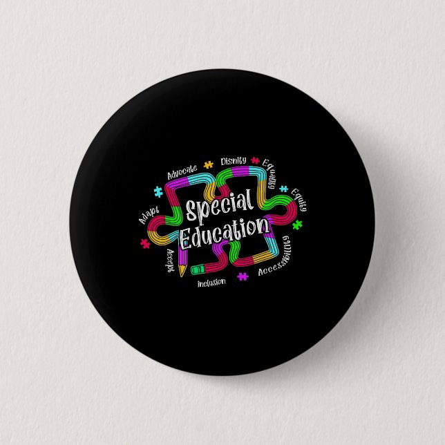 Special Education Teacher Sped Teachers Autism  Button (Front)
