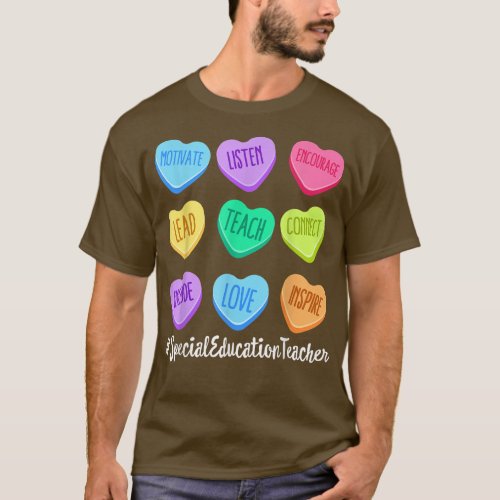 Special Education Teacher Valentines Day Pastel C T_Shirt