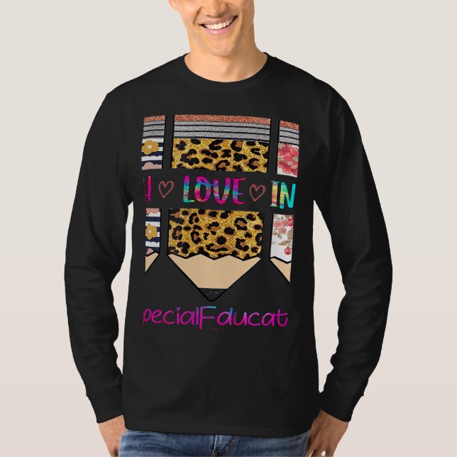 Special Education Tie Dye Teach Love Inspire Penci T-Shirt (Front)