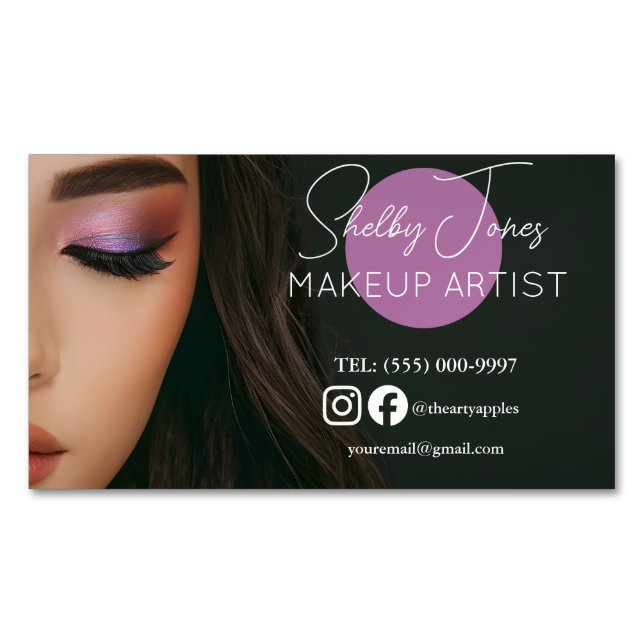 special effect costume Makeup Artist MUA photo Business Card Magnet (Front)