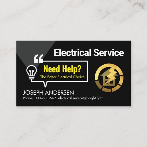 Special Electrical Bulb Bubble Speech Business Card