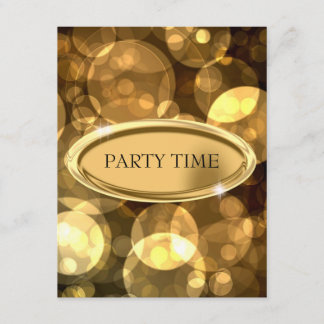 Special Event Elegant Black & Gold Bubbles Invitation