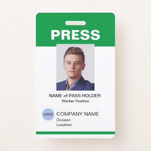 Special Event Guest Press Employee ID Badge