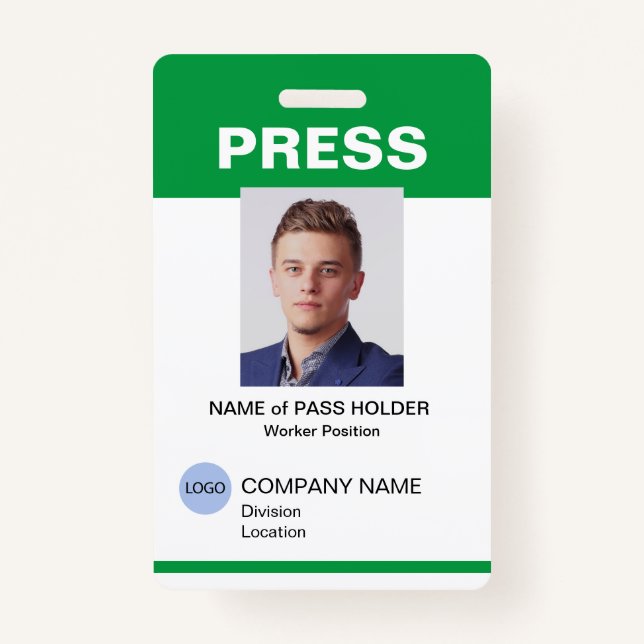 Special Event Guest Press Employee I.D. Badge (Front)