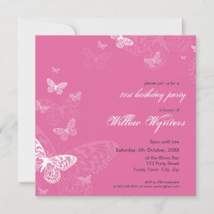 SPECIAL EVENT INVITES: butterflies 2SQ Invitation