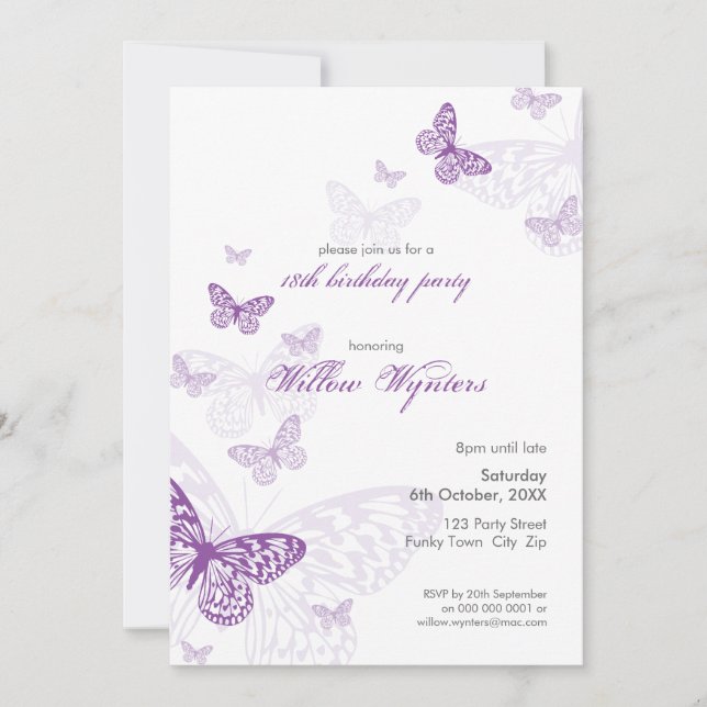 SPECIAL EVENT INVITES :: butterflies 3P (Front)
