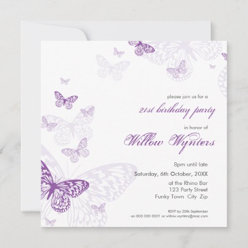 SPECIAL EVENT INVITES :: butterflies 3SQ