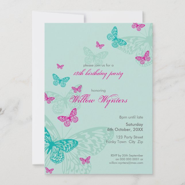 SPECIAL EVENT INVITES :: butterflies 5P (Front)