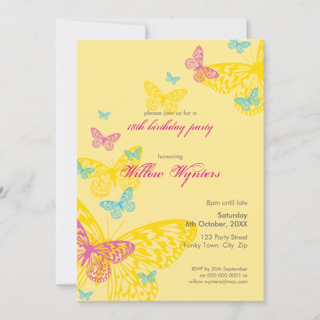SPECIAL EVENT INVITES :: butterflies 6P (Front)