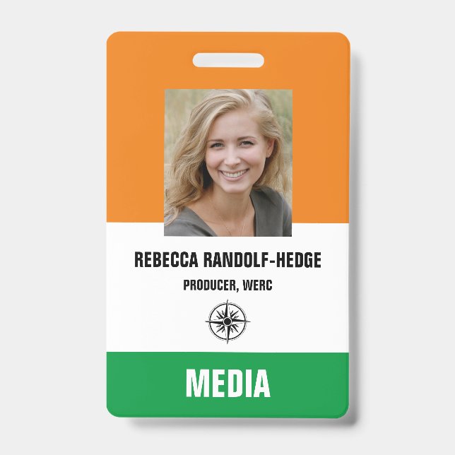 SPECIAL EVENT MEDIA PASS - Photo I.D. Badge (Front)