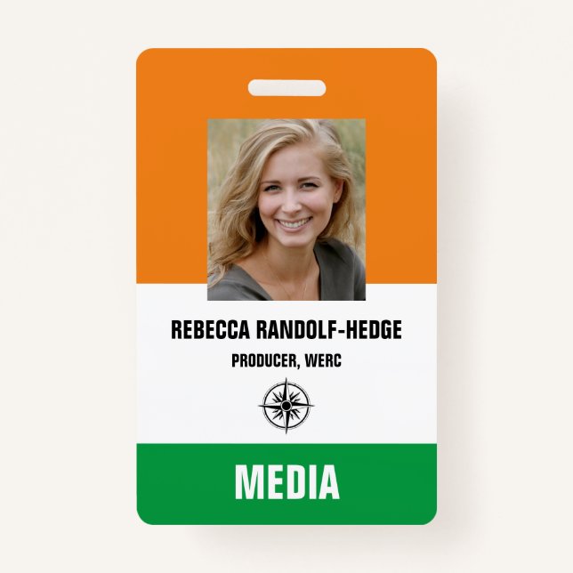 SPECIAL EVENT MEDIA PASS - Photo I.D. Badge (Front)