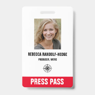 SPECIAL EVENT PRESS PASS - Photo I.D. Badge