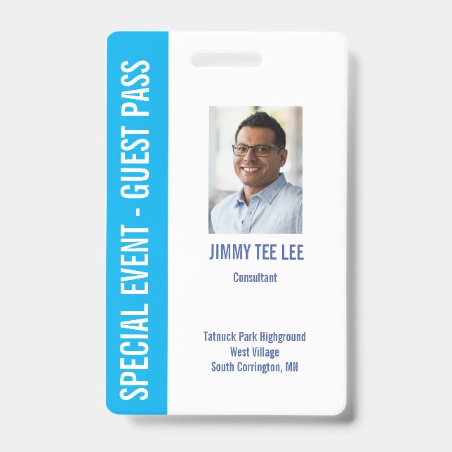 Special Event Security Media Pass Badge (Front)