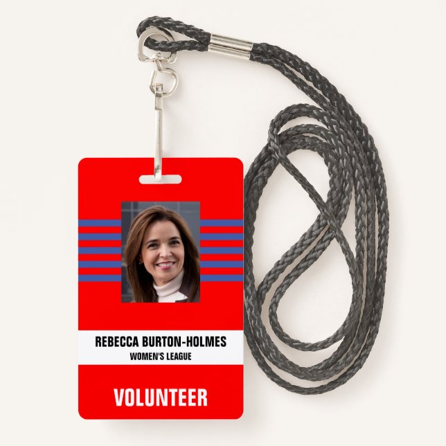 SPECIAL EVENT SECURITY PASS - Photo I.D. Badge (Front with Lanyard)