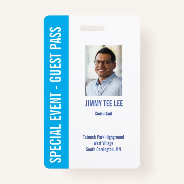 Special Event Security Photo Pass Badge (Front)