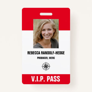 SPECIAL EVENT V.I.P. PASS - Photo I.D. Badge