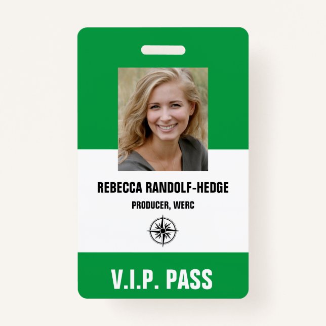 SPECIAL EVENT V.I.P. PASS - Photo I.D. Badge (Front)