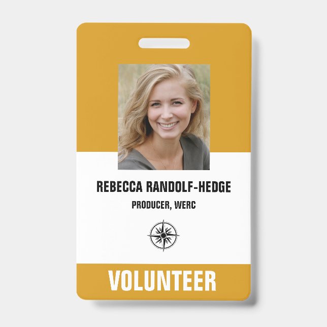 SPECIAL EVENT VOLUNTEER PASS - Photo I.D. Badge (Front)