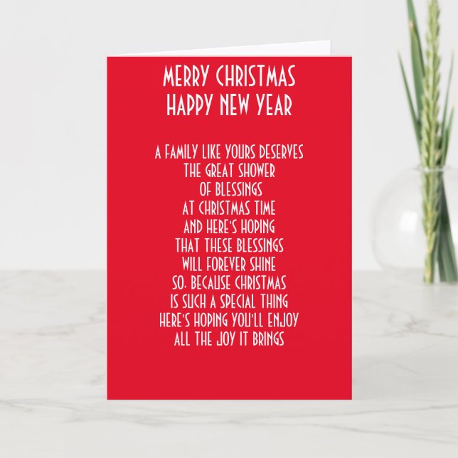 SPECIAL FAMILY AT CHRISTMAS HOLIDAY CARD (Front)