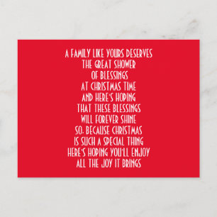 SPECIAL FAMILY AT CHRISTMAS HOLIDAY POSTCARD