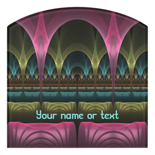 Special Fantasy Abstract Colorful Fractal Own Name Door Sign