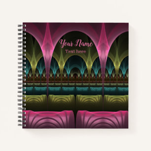Special Fantasy Abstract Colorful Fractal Own Name Notebook
