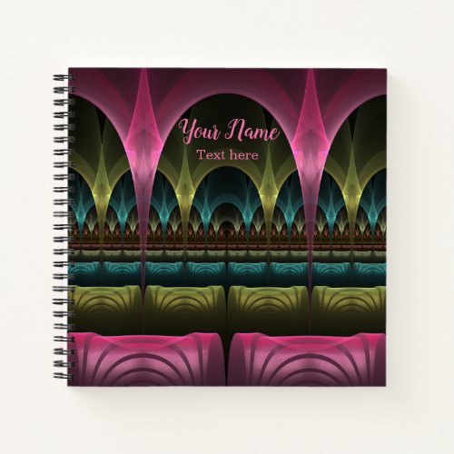 Special Fantasy Abstract Colorful Fractal Own Name Notebook