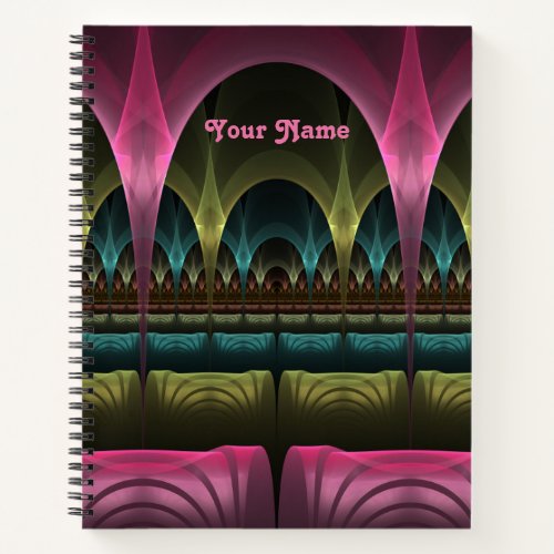Special Fantasy Abstract Colorful Fractal Own Name Notebook