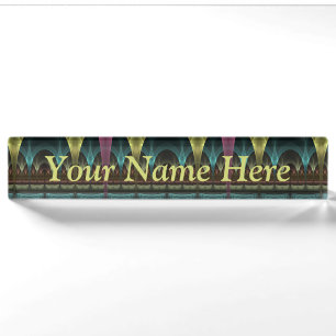 Special Fantasy Abstract Colorful Fractal Title Desk Name Plate