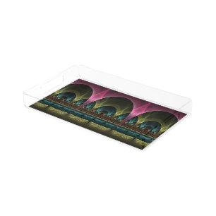 Special Fantasy Pattern Abstract Colorful Fractal Acrylic Tray