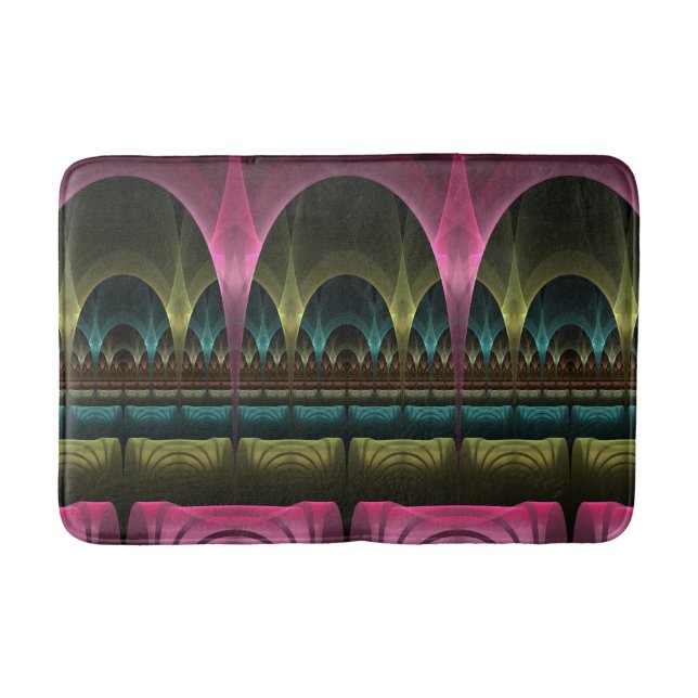 Special Fantasy Pattern Abstract Colorful Fractal Bath Mat (Front)
