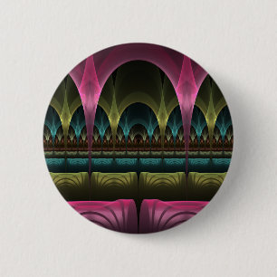 Special Fantasy Pattern Abstract Colorful Fractal Button