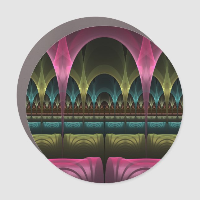 Special Fantasy Pattern Abstract Colorful Fractal Car Magnet (Front)