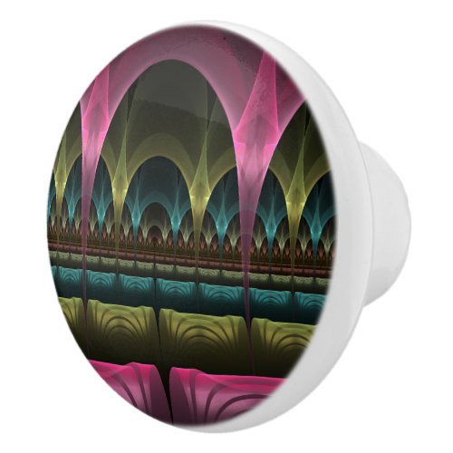 Special Fantasy Pattern Abstract Colorful Fractal Ceramic Knob