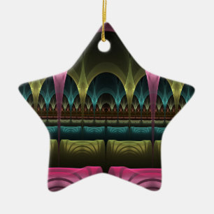 Special Fantasy Pattern Abstract Colorful Fractal Ceramic Ornament