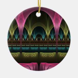 Special Fantasy Pattern Abstract Colorful Fractal Ceramic Ornament