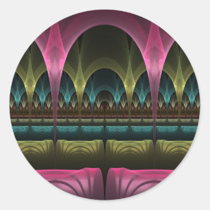 Special Fantasy Pattern Abstract Colorful Fractal Classic Round Sticker
