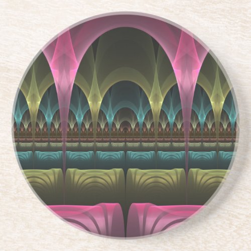 Special Fantasy Pattern Abstract Colorful Fractal Coaster