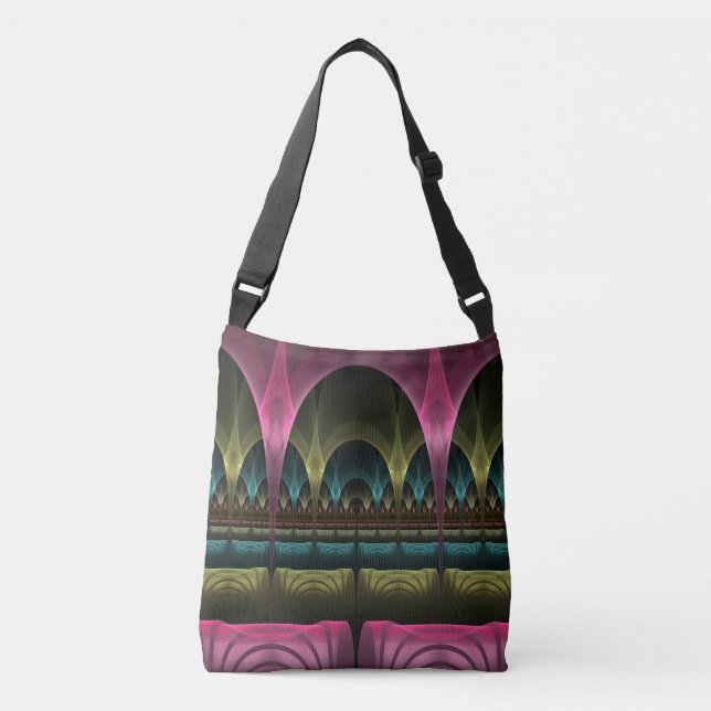 Special Fantasy Pattern Abstract Colorful Fractal Crossbody Bag (Front)