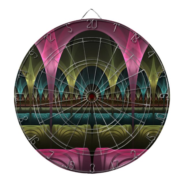 Special Fantasy Pattern Abstract Colorful Fractal Dart Board (Front)