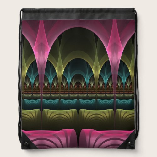Special Fantasy Pattern Abstract Colorful Fractal Drawstring Bag