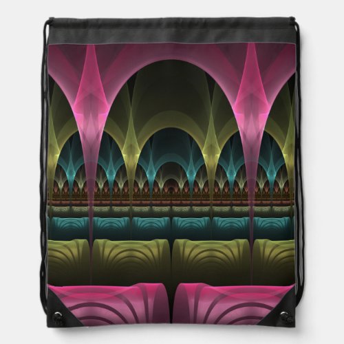 Special Fantasy Pattern Abstract Colorful Fractal Drawstring Bag