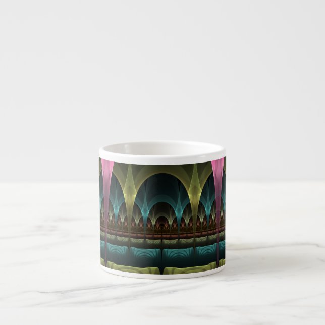 Special Fantasy Pattern Abstract Colorful Fractal Espresso Cup (Front)