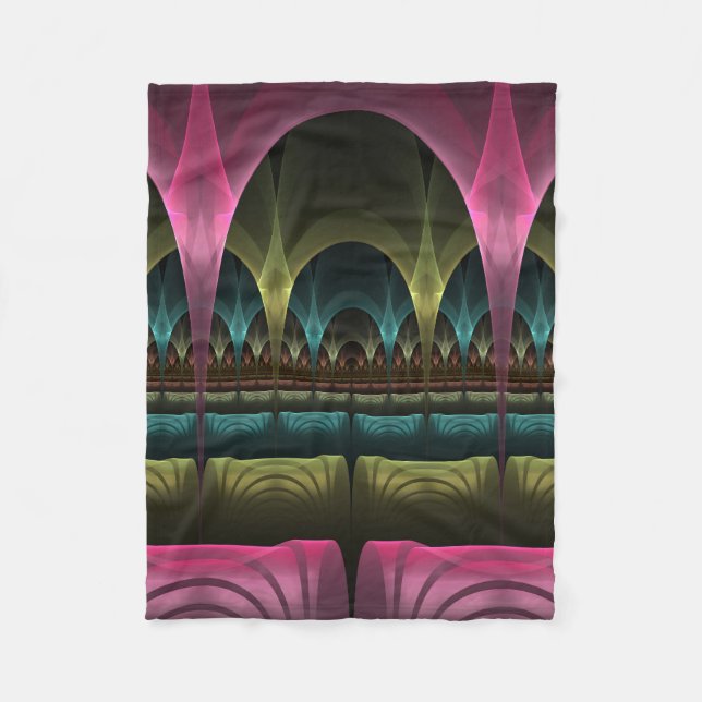 Special Fantasy Pattern Abstract Colorful Fractal Fleece Blanket (Front)