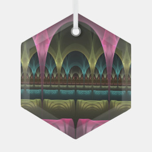 Special Fantasy Pattern Abstract Colorful Fractal Glass Ornament