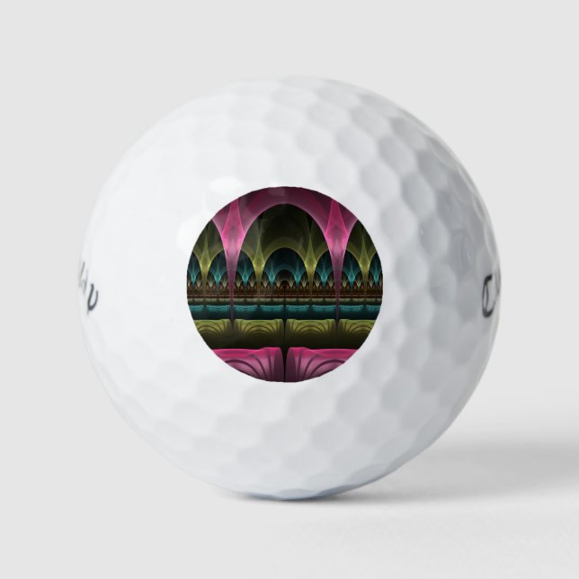 Special Fantasy Pattern Abstract Colorful Fractal Golf Balls (Front)